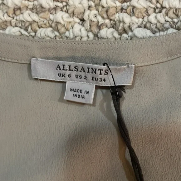 NWT All Saints Nathalia Embroidered Tee Size 2 - Picture 5 of 10